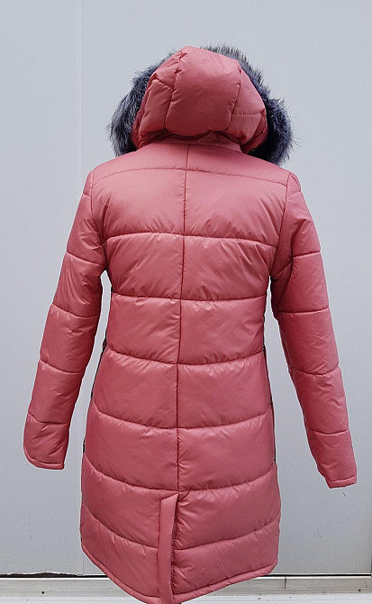 Куртка пуховик женская с мехом на капюшоне модная. Цвет ткрракот. Киев - изображение 3