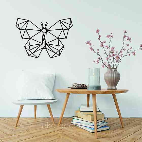 Декоративное настенное Панно «Бабочка», Декор на стену 90*63 см, Черный Киев