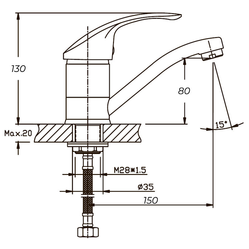 Змішувач для умивальника Haiba Fabio 555    ( HB0106 ) 36883 Харків - фото 2