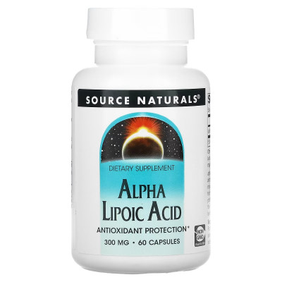 Антиоксидант Source Naturals Альфа-ліпоєва кислота, 300 мг, Alpha Lipoic Acid, 60 капсул (SNS-01764) Вінниця - фото 1