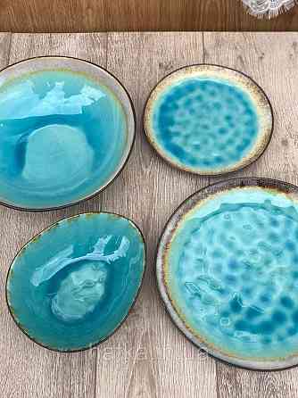 Тарілка Olens "BLUE LAGUNA" 21 см кераміка кругла голуба Київ