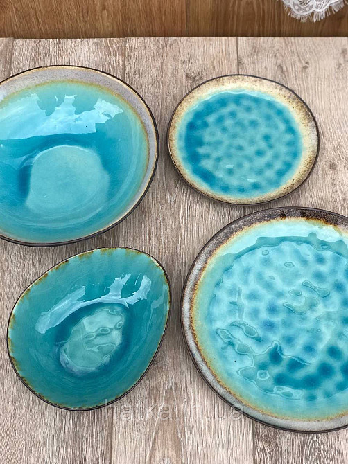 Тарілка Olens "BLUE LAGUNA" 21 см кераміка кругла голуба Київ - фото 5