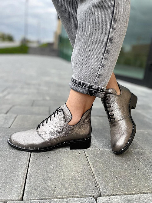 Черевики жіночі Sothby's темне-срібло натуральна шкіра 36р. (Б-552/2 3545) Коломия - фото 1