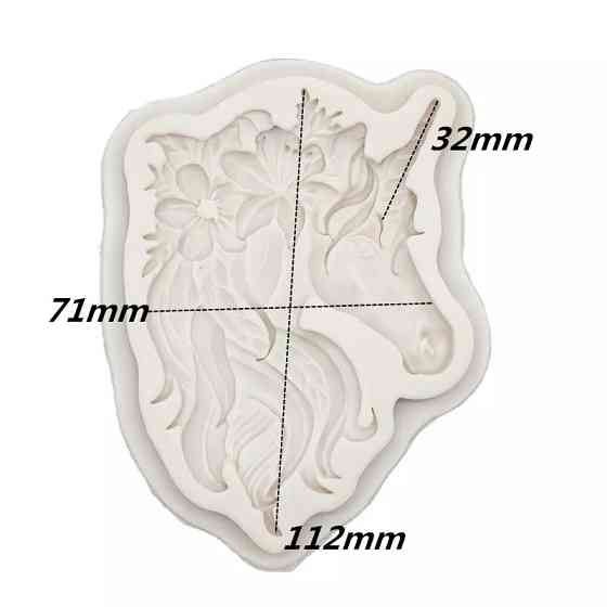 Силиконовый молд Единорог 112 на 71 мм серый Киев