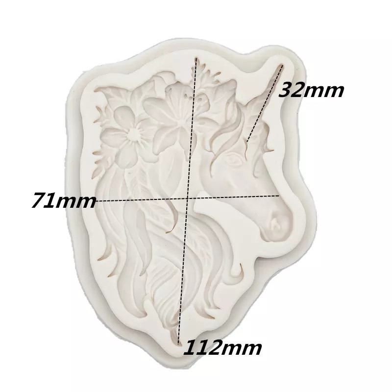 Силиконовый молд Единорог 112 на 71 мм серый Киев - изображение 2
