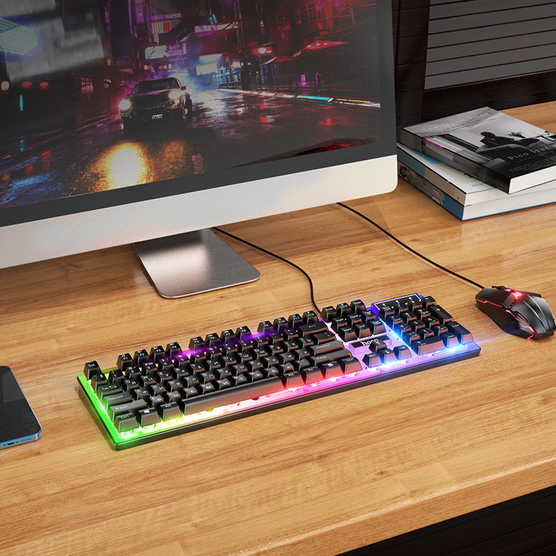 Миша + клавіатура HOCO GM18 Luminous gaming keyboard and mouse set Black Одеса - фото 10