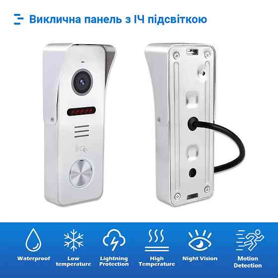 IP-панель виклику з вбудованим зчитувачем карт MIFARE SEVEN CP-7500FHD-Wi-Fi white Київ