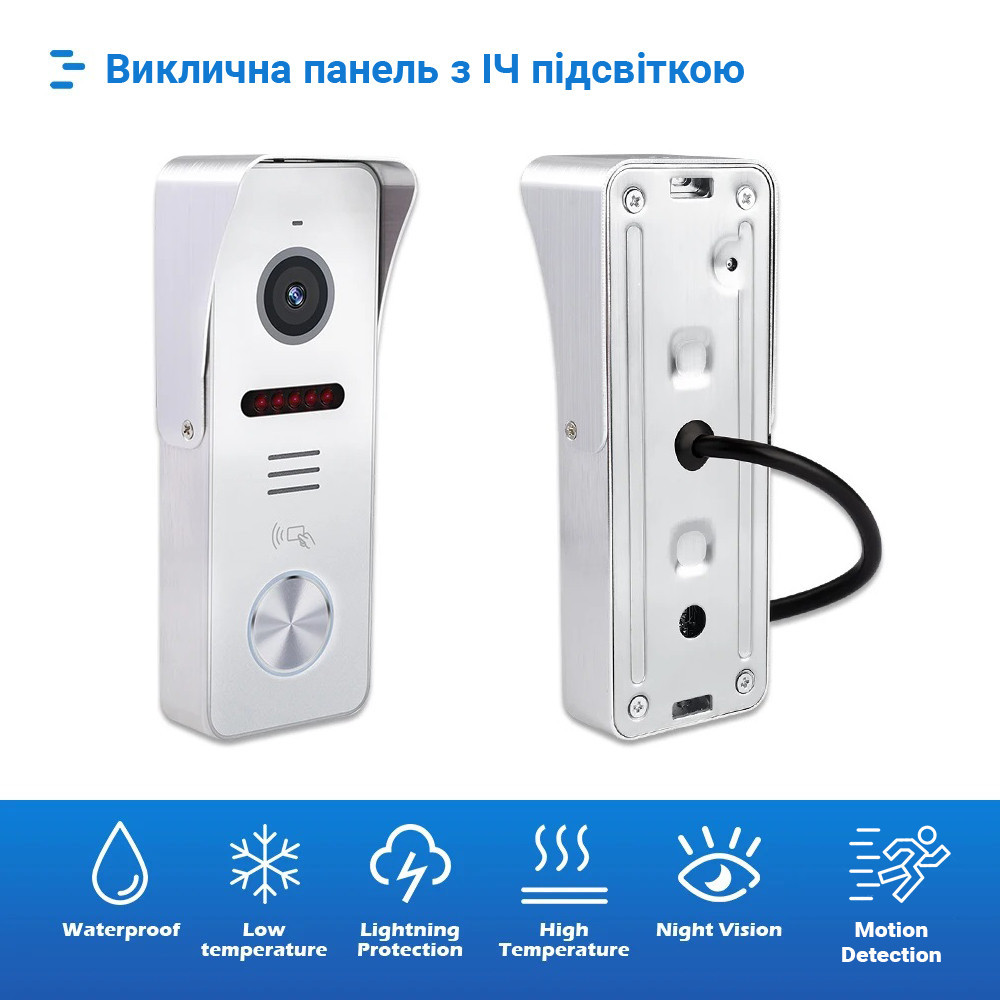 IP-панель виклику з вбудованим зчитувачем карт MIFARE SEVEN CP-7500FHD-Wi-Fi white Київ - фото 6