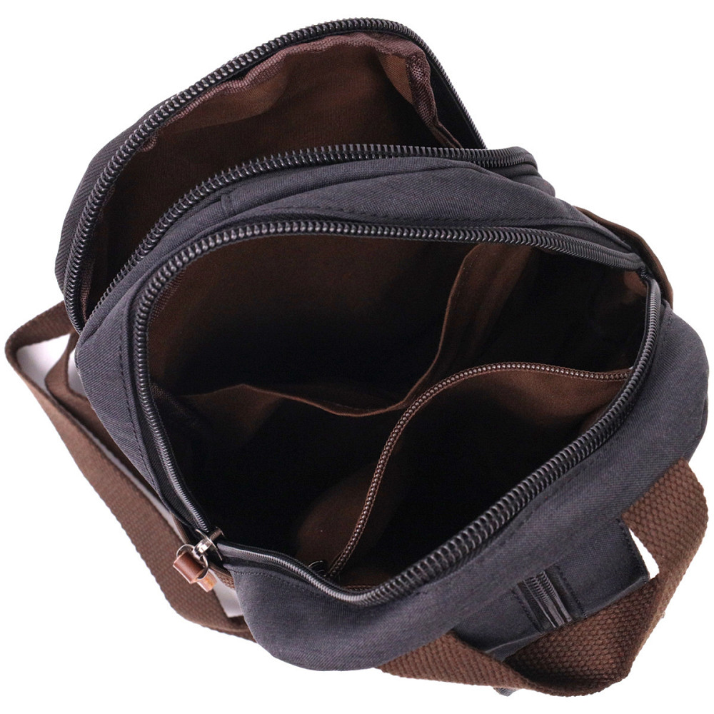 Интересный рюкзак из полиэстера с большим количеством карманов Vintage 22148 Черный Киев - изображение 6