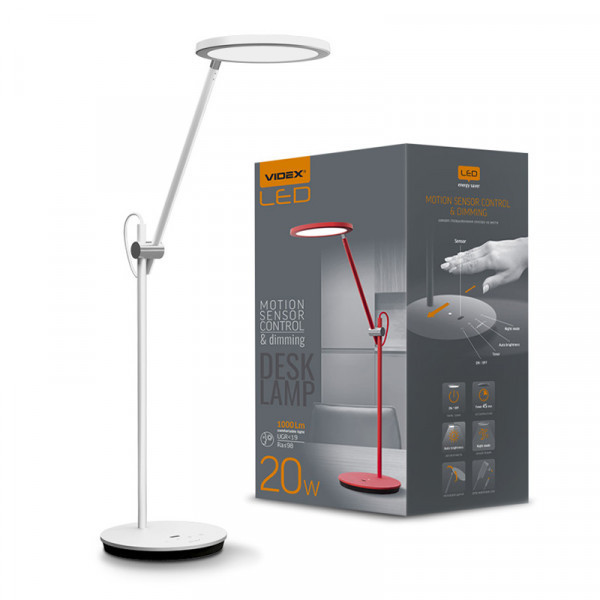 LED лампа настільна VIDEX VL-TF15W 20W 4100K 220V біла (26905 ) Київ - фото 1