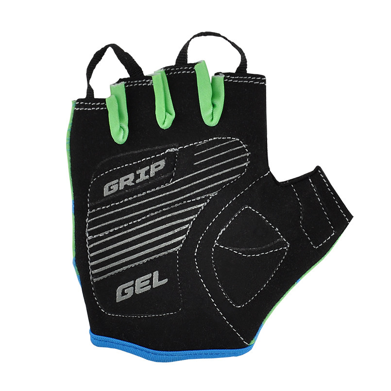 Велорукавиці дитячі Grey's з короткими пальцями та гелевими вставками, зелено-чорні (розмір 13-14) GR18715 Львів - фото 3