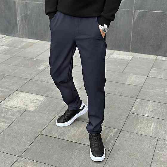 Штани із софтшелу для чоловіків весняні осінні сині Pobedov Point Київ