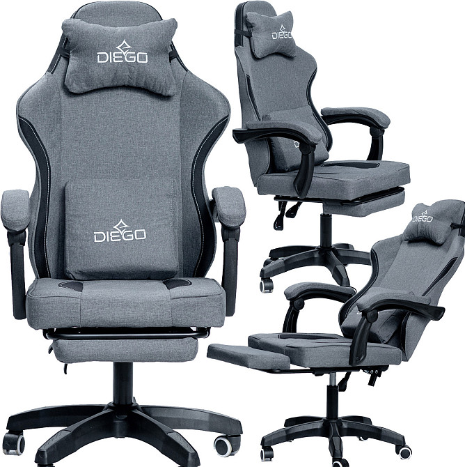 Кресло геймерское DIEGO Soft Gray Киев - изображение 1