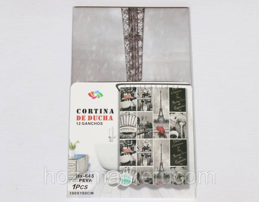 Штора в ванную силиконовая Эфиопия Париж шторка для ванной 180 х 180 см Харьков - изображение 1