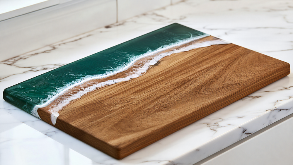 Разделочная доска для кухни бамбуковая,кухонная досточка для разделки из бамбука с узором морской волны 36 х 25 см Каменец-Подольский - изображение 8