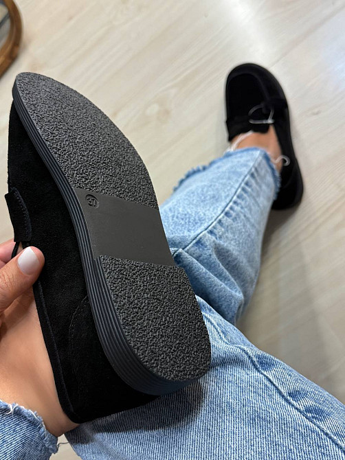 Туфлі жіночі Hengji 588-3 замшеві лофери чорні, 36, 23 см Київ - фото 5