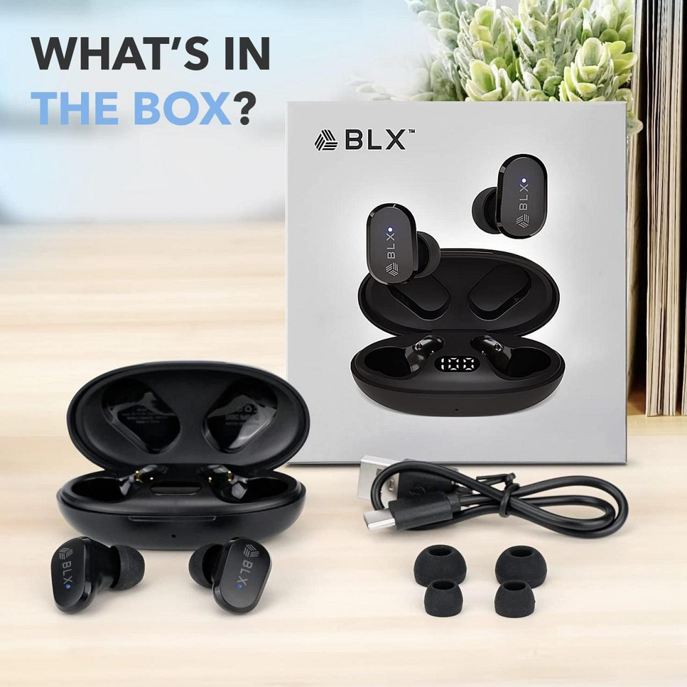 Бездротові навушники Blaux BLXBUDS G2 TWS Bluetooth 5.1 вакуумні з мікрофоном та кейсом Чорні Київ - фото 9