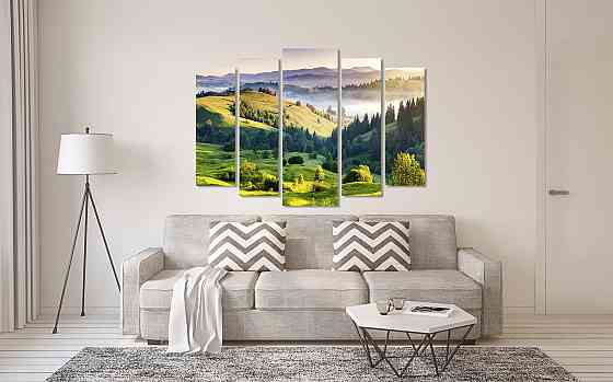 Модульна картина у вітальню/спальню Світанок гір LM010_5 Київ
