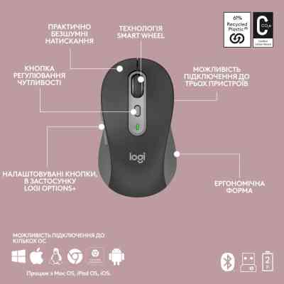 Комплект Logitech MK950 Bluetooth/Wireles UA Graphite (920-012490) Вінниця