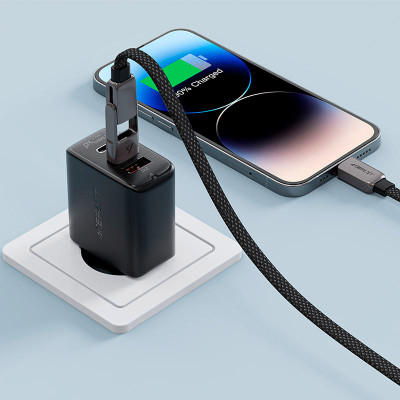 Дата кабель USB-C to USB-C/A 1.2m 3.0A zink alloy C13-04 Black Acefast (6974316282334) Винница - изображение 6