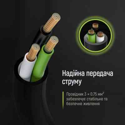 Кабель питания C13 1.8m black ColorWay (CW-CBP082-BK) Винница