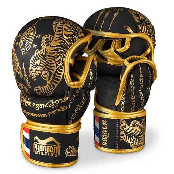 Рукавиці для ММА Phantom Muay Thai Black Gold L/XL (капа у подарунок) Кам'янське