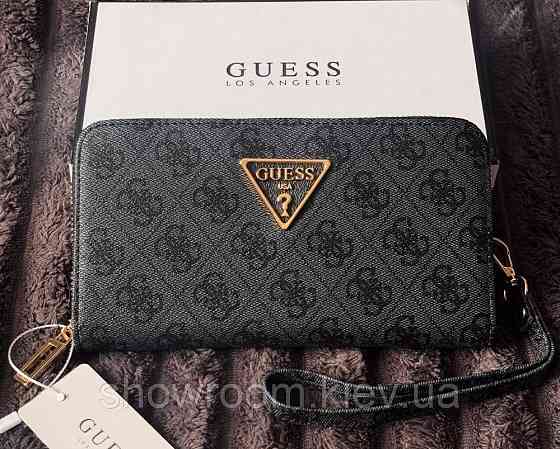 Брендовый кошелек Guess (7596) серый Киев