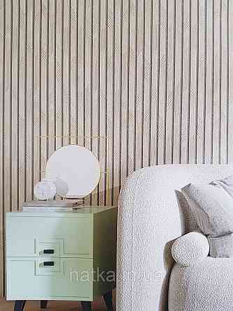 Обои виниловые на флизелине метровые Sintra Edelina полосы под стеновую панель коричневые бежевые Киев
