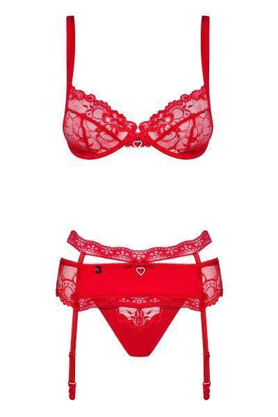 Комплект Obsessive Heartina 3 pcs set L/XL красный Sex Aura Киев - изображение 6