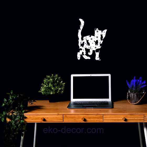 Декоративное настенное 3D Панно «Котёнок» Декор на стену с объемом 70*50 см, Белый Киев