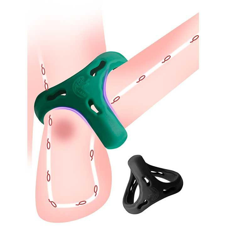 Потрійне ерекційне кільце на пеніс і мошонку "Love To Love Flux Ring" - Чорний Вінниця - фото 2