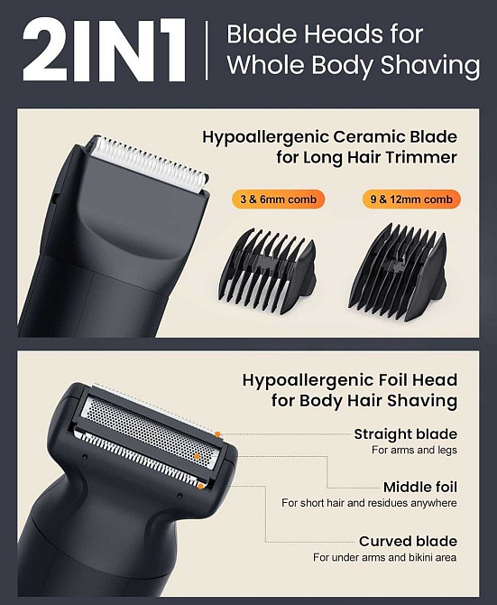 Триммер для тела 2в1 TeethBliss IFAN273 водостойкий аккумуляторный. Харьков - изображение 3