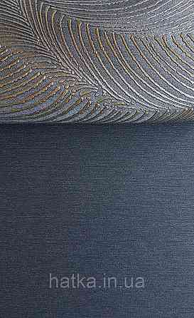 Обои виниловые на флизелиновой основе Rasch Incanto 1.06х10 однотонные тонкая полоска с глянцем черно синие Киев