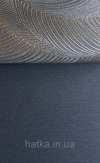 Обои виниловые на флизелиновой основе Rasch Incanto 1.06х10 однотонные тонкая полоска с глянцем черно синие Киев - изображение 3