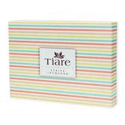 Постільна білизна Tiare White Сатин Страйп Кольоровий полуторний (White_Stripe_pl) Вінниця