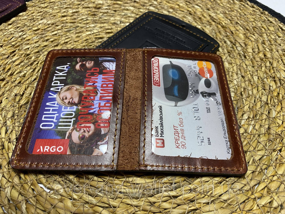 Бордовая кожаная обложка на удостоверение адвоката (адвокатура) Киев - изображение 2