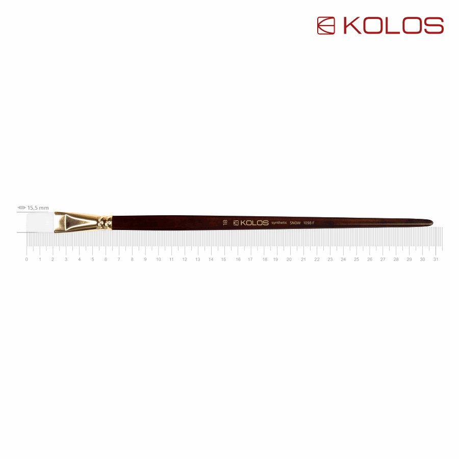Кисть синтетика плоская Snow 1098F No18 длинная ручка KOLOS Киев - изображение 1