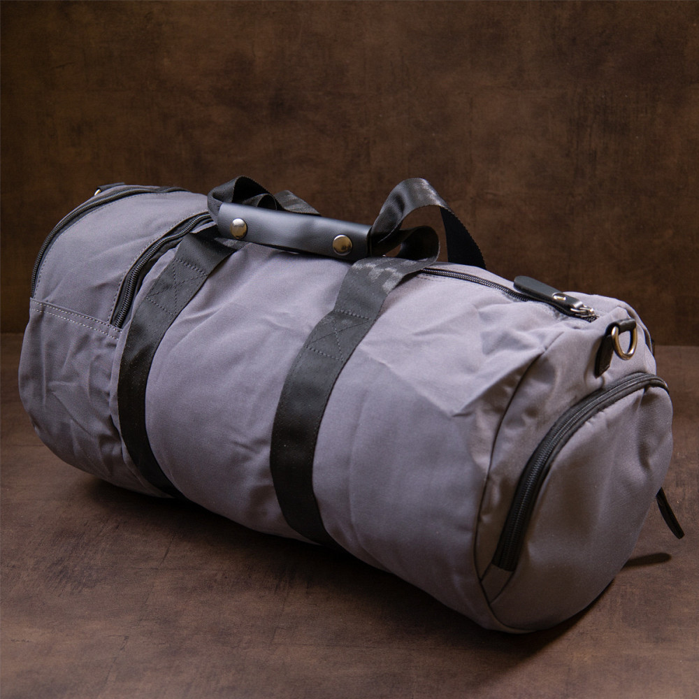 Спортивная сумка текстильная Vintage 20641 Серая Киев - изображение 2