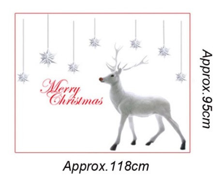 Новорічна наклейка Олень силіконова 90 на 60 см різнобарвний Київ - фото 7