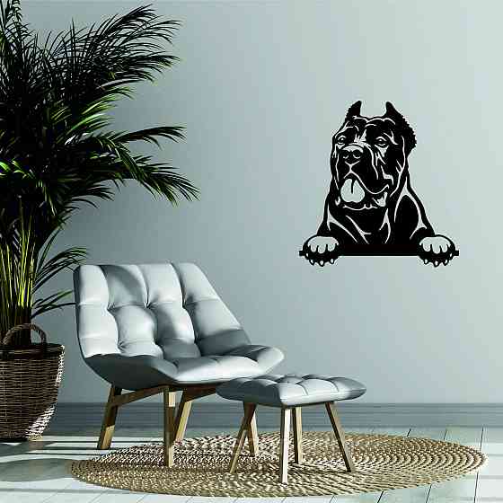 Декоративне настінне Панно «Кане-корсо», Декор на стіну 70*67 см, Чорний Київ