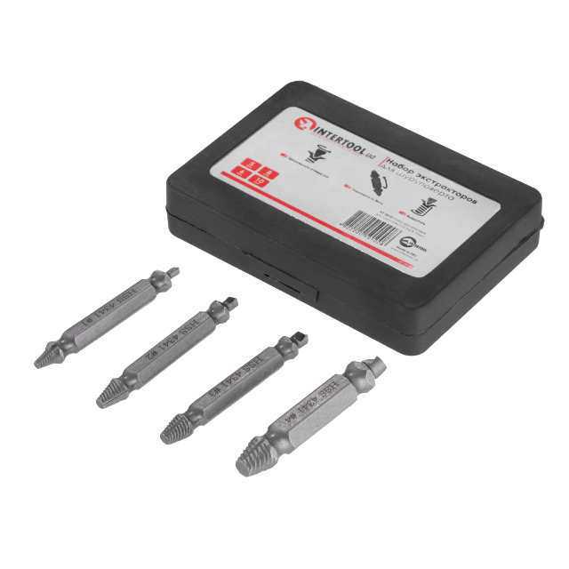 Набір екстракторів для шурупокрута, 5/6/8/10 мм INTERTOOL VT-5010 Київ - фото 3