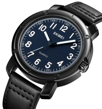 Класичний наручний чоловічий годинник Skmei 1987 Чорний з синім Вінниця