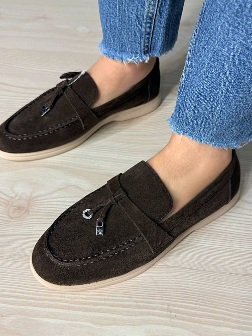 Туфлі жіночі Meideli 509-2 лофери з натуральної замші з китицями коричневі, 37, 23,5 см Київ - фото 10