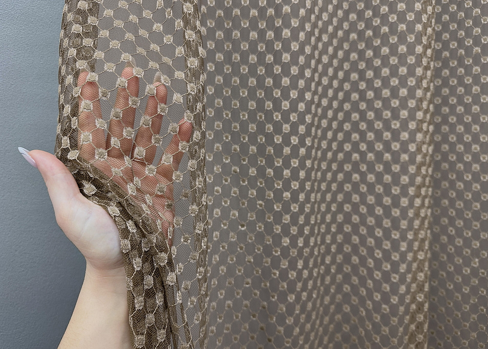 Тюль Гіпюр колір коричневий 1881т Київ - фото 2