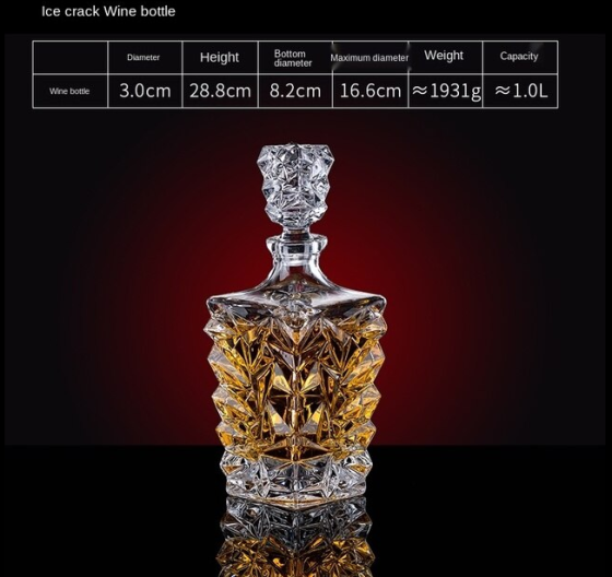 Декантер графин для віскі Crystal Ice Glacier ЕФЕКТНИЙ! Штоф для віскі бренді скотчу КРИСТАЛ Кременчук