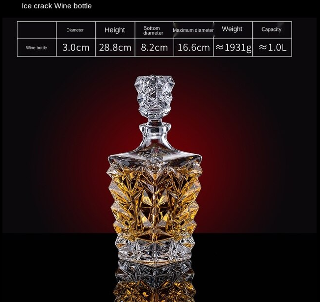 Декантер графин для виски Crystal  Ice Glacier ЭФФЕКТНЫЙ!!!  Штоф для виски бренди скотча КРИСТАЛЛ Кременчуг - изображение 2