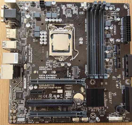 Топовая материнская плата Gigabyte Q170 + i5 7400 Харьков