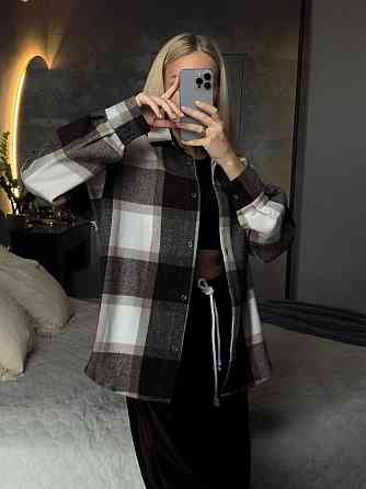 Жіноча базова тепла картата сорочка  турецький кашемір Одеса