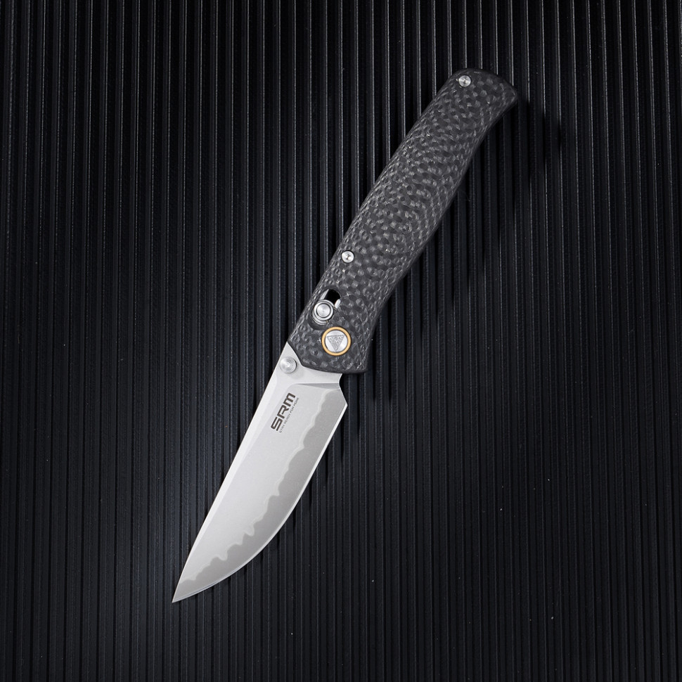 Ніж складаний туристичний SRM Medal 255L-CB2 (8.2 см) 140Cr / карбон чорний Київ - фото 6