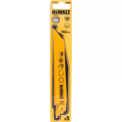 Полотно DeWALT для шабельних пилок, біметалічний, швидкий пропил, 152 мм, 18 TPI, 5 шт (DT2384) Вінниця - фото 1